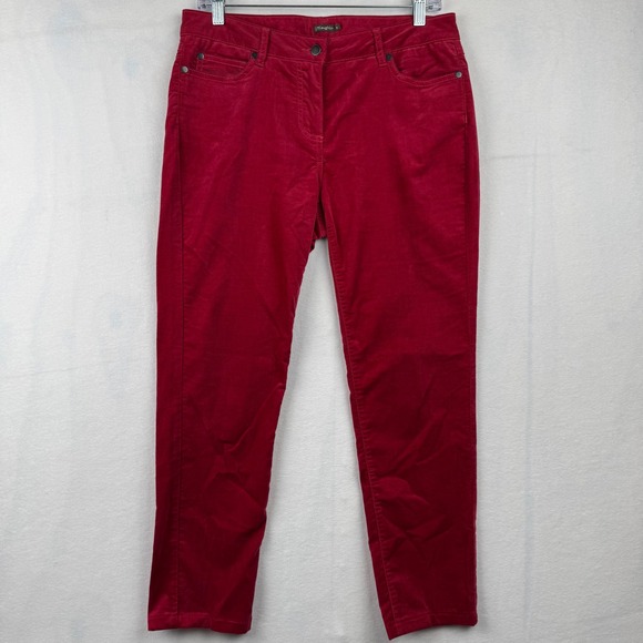 J.McLaughlin Red Corduroy Pants Size 8 Ladies Casual Everyday - Picture 1 of 7